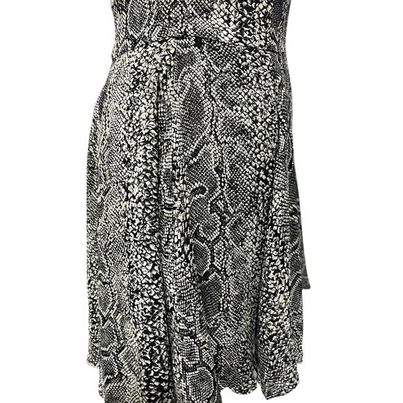 Vintage 90s Y2K Mini Dress Snakeskin Print Fit Flare Spaghetti Straps Women’s S - Picture 2 of 10